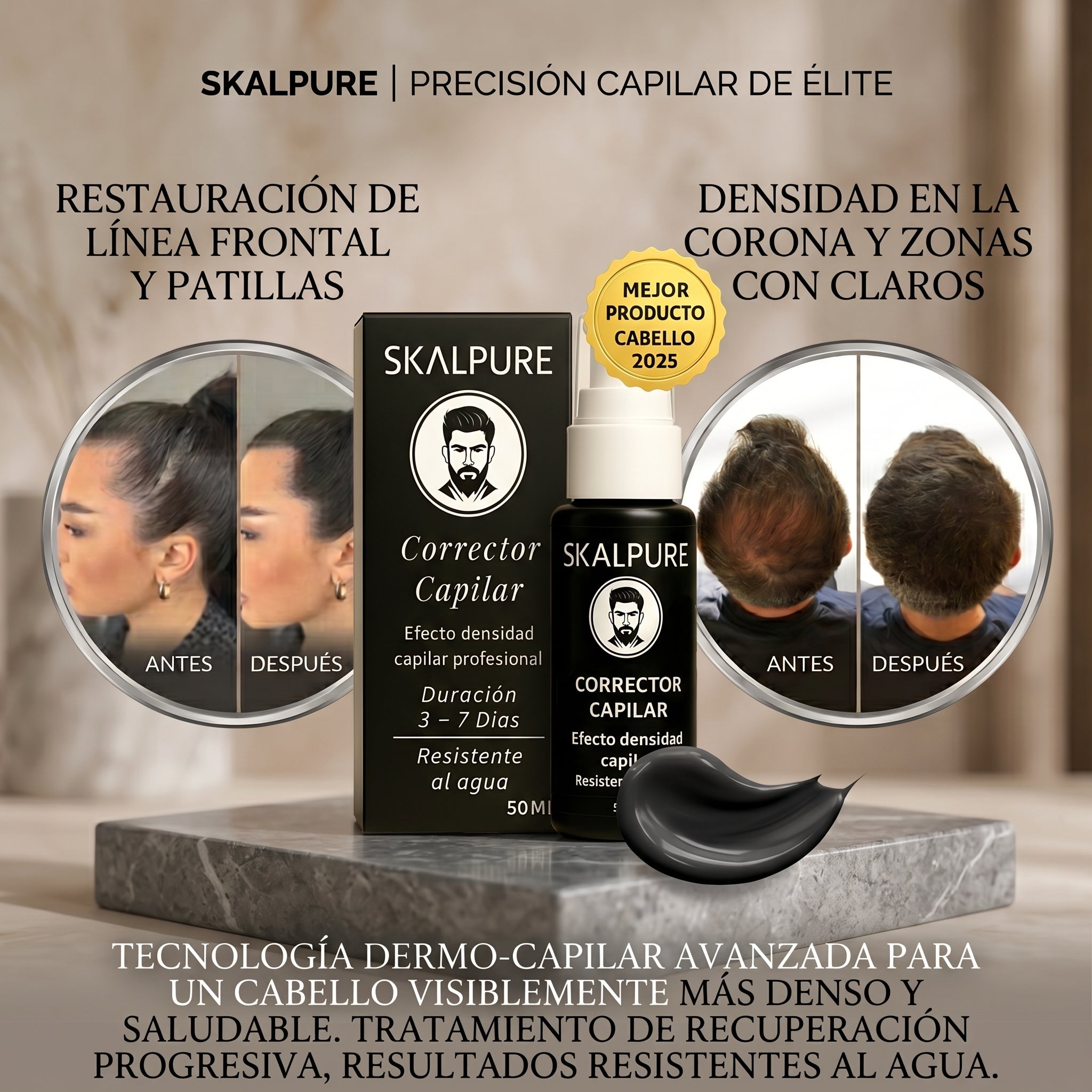 SKALPURE Cubre Alopecia y Línea de Separación al Instante – Para Mujeres