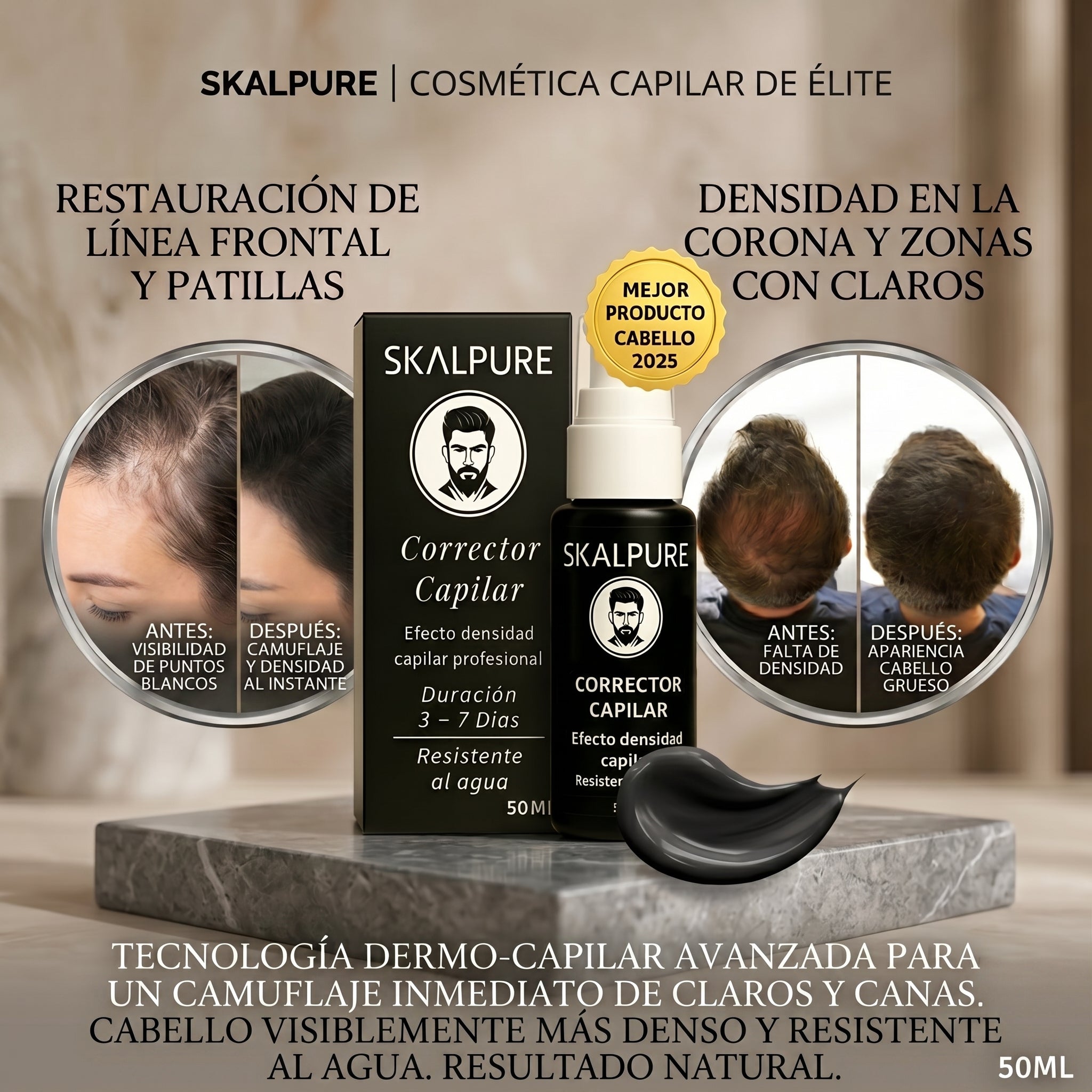 maquillaje capilar para mujeres y hombres